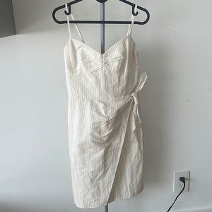 REBECCA TAYLOR Pinstripe Side Tie Sundress